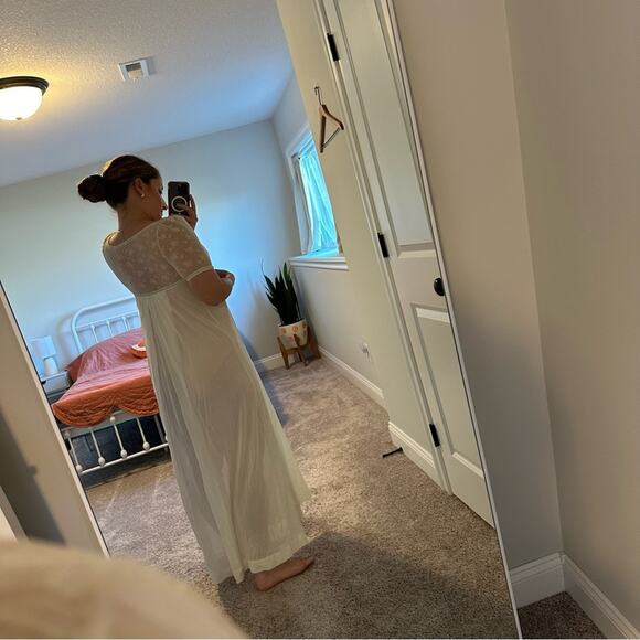 Vintage Gossard Artemis Cream Lace Nylon Slip Maxi Dress XS - Picture 3 of 13